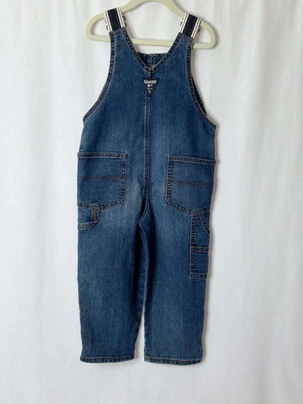 OshKosh Boys Blue Jean Overalls - Size 3T